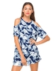 Motel Savannah Cold Shoulder Dress in Dahlia Navy