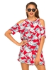 Motel Savannah Cold Shoulder Dress in Dahlia Red