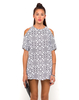 Motel Savannah Cold Shoulder Dress in Geo Maze