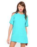 Motel Savannah Cold Shoulder Dress in Peppermint