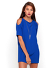 Motel Savannah Cold Shoulder Dress in Sapphire