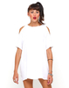 Motel Savannah Cold Shoulder Dress in White