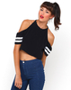 Motel Savvy Cold Shoulder Top in Black and White