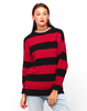 Motel Seattle Sweater in Black and Red Stripe