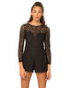 Motel Selene Long Sleeve Playsuit in Black