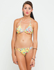 Motel Sherbet Double String Bikini in Yellow Ditsy Flower Print