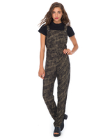 Motel Sherri Pinafore Jumpsuit in Cross Hatch Khaki