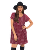 Motel Sky Babydoll Dress in Cravat Oxblood