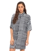 Motel Stella Shirt Dress in Hounds Tooth Black and White