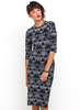 Motel Suni Bodycon Midi Dress in Black Triangle Print