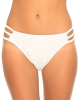 Motel Sunstone Cut Out Bikini Bottom in White Textured