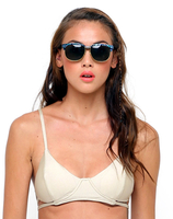 Motel Sunstone Cut Out Bikini Top in Gold