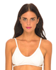 Motel Sunstone Cut Out Bikini Top in White Textured