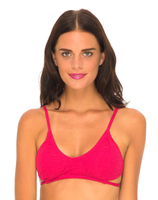 Motel Sunstone Strappy Bikini Top in Raspberry
