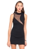 Motel Synth Mesh Panel Dress in Black