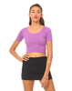 Motel Tabby Short Sleeve Crop in Lilac