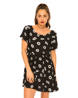 Motel Tiara Babydoll Dress in Daisy Black