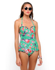 Motel Tutti Frutti Halterneck Swimsuit in Gypsy Rose Green