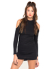 Motel Venus Cold Shoulder Dress in Black