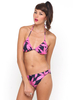 Motel Wham Triangle Bikini in Black and Pink Palm Leaf