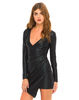 Motel Willow Wrap Crackle Dress in Black