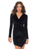 Motel Willow Wrap Dress in Black Velvet