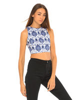 Motel Xaria Crop Top in Santorini Blue