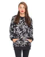 Motel Yasmin Oversized Sweatshirt in Palm Leaf Black