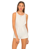 Motel Yay Scoop Back Playsuit in Snow Tinsel