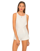 Motel Yay Scoop Back Playsuit in Snow Tinsel