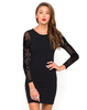 Motel Yoko Mesh Sleeve Dress in Black Flower