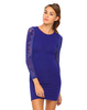 Motel Yoko Mesh Sleeve Dress in Cobalt Blue