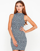 Motel Zabby Sleeveless Turtleneck Dress in Square Eyes