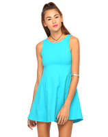 Motel Zelda Strappy Skater Dress in Teal