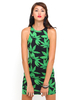 Motel Zena Bodycon Dress in Green Palm Leaf