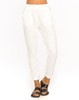 Motel Zoe High Waisted Track Pants in Honeycombe White Spandex
