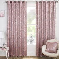 Halo Ready Made Blockout Eyelet Curtains Pink