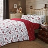 Scandi Christmas Robin Brushed Cotton Bedding Set Red