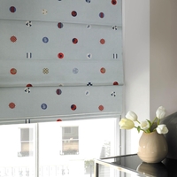 Seaside Blue Spotty Roman Blind