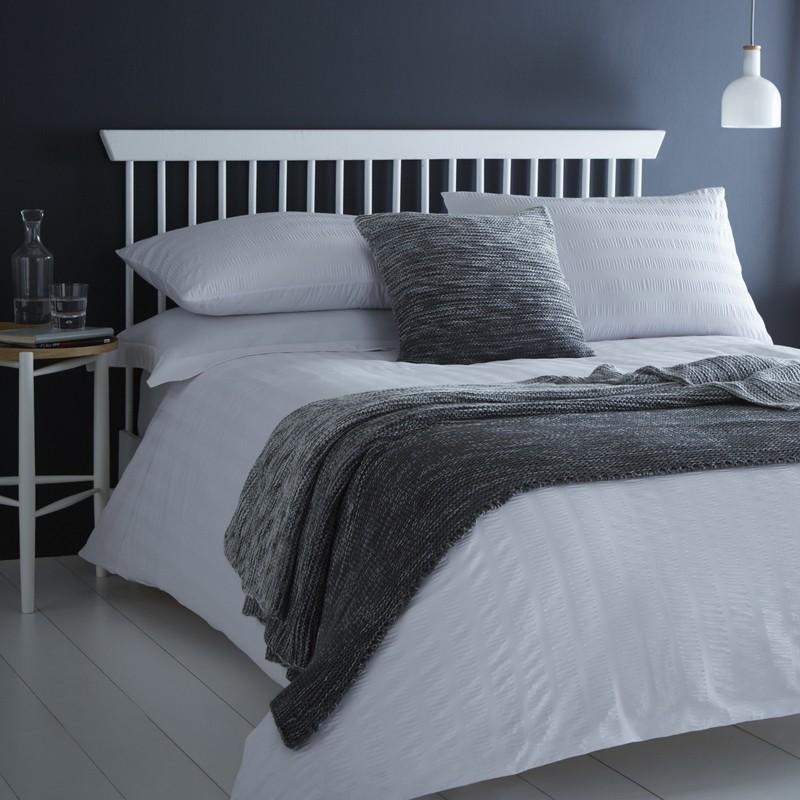 Seersucker Bedding Set White