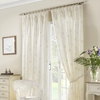 Seville Ready Made Lined Voile Curtains Ivory