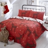 Shaggy Reindeers Christmas Bedding Set Red
