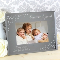 Any Message Diamante Landscape 6x4 Glass Photo Frame