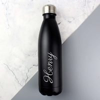 Black Metal Insulated Drinks Bottle