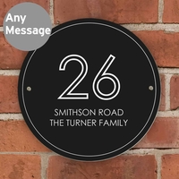 Black Number & Name House Sign