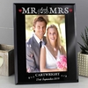 Bling Mr & Mrs Black Glass 5x7 Photo Frame