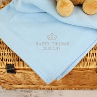 Blue Crown Baby Blanket