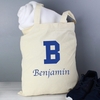 Blue Initial Cotton Bag