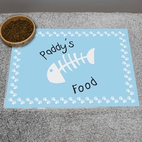 Blue Paw Print Cat Placemat