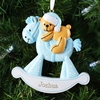 Blue Rocking Horse Resin Decoration